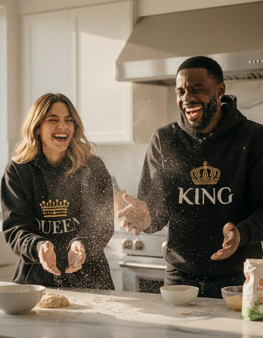 King & Queen Matching Couple Hoodie Set Valentine'S Day Gift His & Hers Women Hoodie Women Small/Men Medium,Black