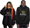 King & Queen Matching Couple Hoodie Set Valentine'S Day Gift His & Hers Women Hoodie Women Small/Men Medium,Black